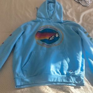 light blue aviator nation hoodie size s
